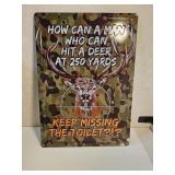 New Deer Hunting Metal Sign 12' x 17'