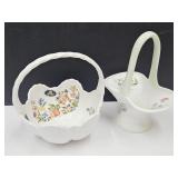 2 Bone China England Baskets 4.5 -5'wide
