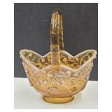 Fenton Lily of the Valley Glass Basket 6' wide