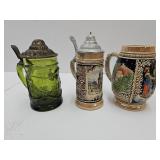 Beer Steins, W. Germany Gert. Germany & Glass