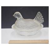 Vintage Clear Hen on a Nest 7' Long