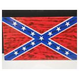 Wooden Rebel Flag Sign 12.5'x22'