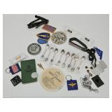 Collector Spoons & Military  Lot of Smalls