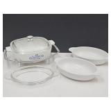 1 QT Corning Ware With Metal Rack +