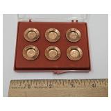 Vintage Copper Miniature Plate Set of 6