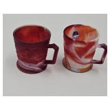 2 Imperial Slag Glass Mugs
