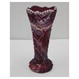 Beautiful Heavy  Slag Glass Vase 10' high