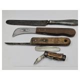 Vintage Pocket Knives & Fixed Blade Lot of 5