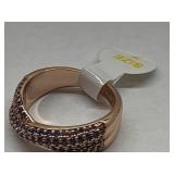 10K Rose Gold Over Jewelers Bronze W Amethyst Ring