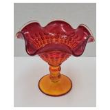 Amberina Fenton Glass DIsh 5 3/4'W
