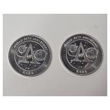NASA Apollo Coin w Saturn V Metal & Pin