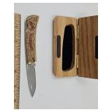 Bushmaster 218 Wild Life Scene Knife in Wood Box