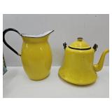 Porcelain Enamel Tea Pot & Pitcher
