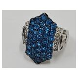 Sterling Silver Blue Apitite JTV Ring SZ 6