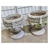 2 Concrete Planters 13 1/2' high