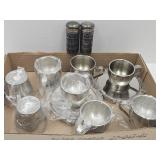 Cobalt Shakers w  Jackets & Metal  Cups & Saucers