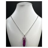 Red Zoisite Pendant On Chain