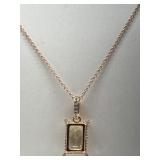 Rose Gold Over Jewelers Bronze Necklace W Lemon