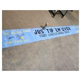 Hand Painted  Banner Ball Toss Game Rigged Bottle