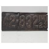 Vintage 1923 License Plate