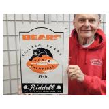 VTG Chicago Bears Riddell Sample Sign 18 x 12 1/4