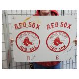 VTG RED SOX & MIAMI Error Metal Sign 24 x 18'