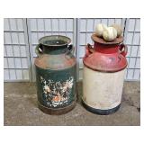 2 Vintage Carnival Game Milk Cans w Balls