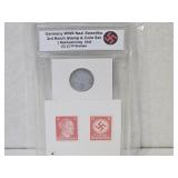 Germany WWII N A Z I Swastika Stamp & Coin Set