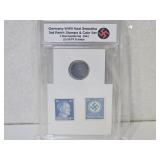 Germany WWII N A Z I Swastika Stamp & Coin Set