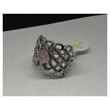 Sterling Silver And Rose Quartz Ring