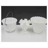 Milk Glass Lot Hobnail + 3.5' to 4'