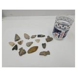 Indian Artifact & Arrowheads w/Apollo 13 Glass