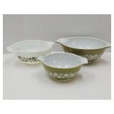 Pyrex Cinderella Crazy Daisy Bowls 442, 443, & 444