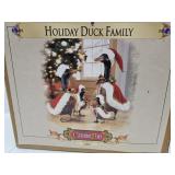 Porcelain Holiday Duck Family Grandeur  w Box