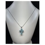 Stone cross On Necklace Dyed Howlite