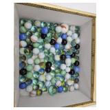 Lot of Marbles With Cigar Box