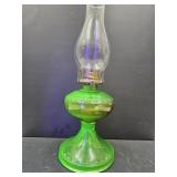 VTG Large  Uranium Glass Oil Lamp