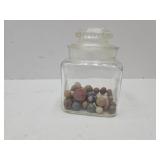 Vintage  / Antique Clay Marbles in Jar
