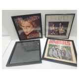 4 Framed Record Album Cover ONLY Journey, Stewart,