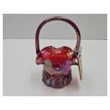 Fenton Carnival Glass Basket 4 3/4' w