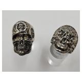2 Skull Head Rings  SZ 10