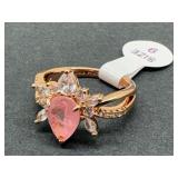 Rose Gold Over Jewelers Bronze+Rose Quartz Ring