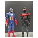 2 12' Action Figures Captain America+Miles Morales