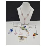 Austrailian Crystals Lot  & Costume Necklace