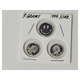 3 Grams .999 Fine Silver