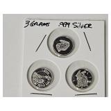 3 Grams .999 Fine Silver