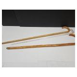 Glass 33'  & 2 Wooden Canes 33- 36' L