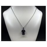 Black Goldstone Mushroom On Chain