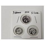 3 Grams .999 Fine Silver