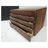 Primitive 5 Drawer Wooden Cabinet 19.5 x 11 x 12'